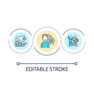 Positive thinking advantages loop concept icon Stock Illustration