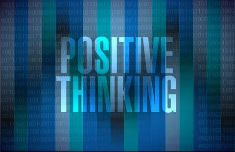 Positive thinking binary sign concept Stockillustratie