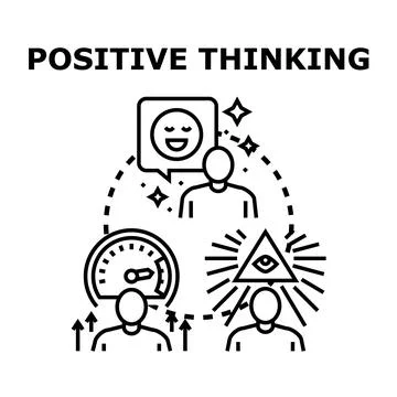 Positive thinking concept creating successful mindful approach Stock Illustration