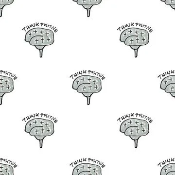 Positive Thinking Concept Seamless Pattern Drawing Positive thinking conce... Foto stock