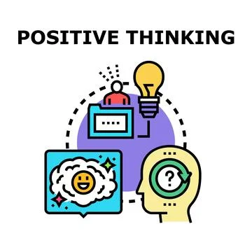 Positive thinking developing new ideas and creative mindset Stock Illustration