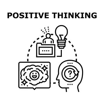 Positive thinking developing new ideas and creative mindset Stock Illustration