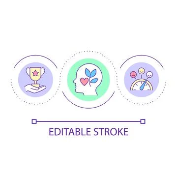 Positive thinking development loop concept icon Stock Illustration