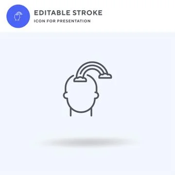 Positive Thinking icon vector, filled flat sign, solid pictogram isolated on  Stock Illustration