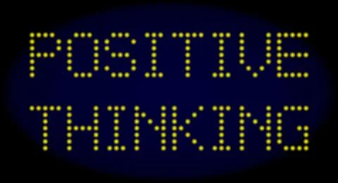 POSITIVE THINKING Led Style Message with Glowing Dots Stock Illustration