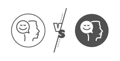 Positive thinking line icon. Communication sign. Vector Stock Illustration