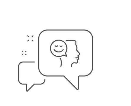 Positive thinking line icon. Communication sign. Vector イラスト素材