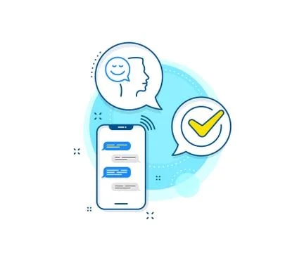 Positive thinking line icon. Communication sign. Vector Illustrazione stock