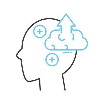 Positive thinking mind line icon, outline symbol, vector illustration, concept 스톡 일러스트