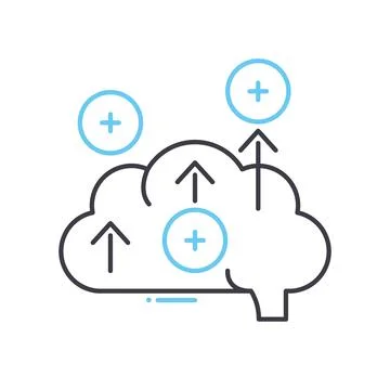 Positive thinking mind line icon, outline symbol, vector illustration, concept 스톡 일러스트