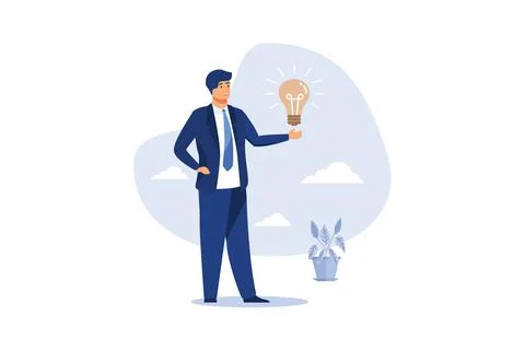 Positive thinking, optimistic mindset or good attitude to success in work, ha Stock Illustration