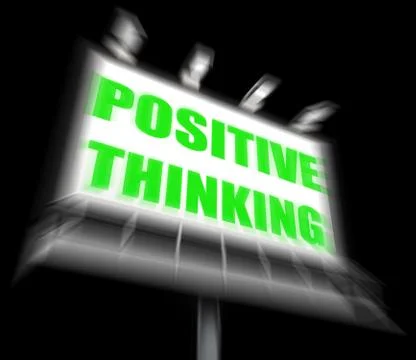 Positive thinking sign displays optimistic contemplation Stock Illustration