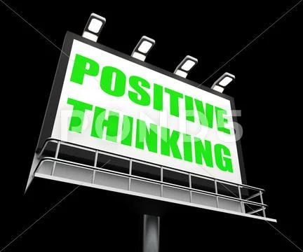 Positive thinking sign refers to optimistic contemplation Stock Illustration