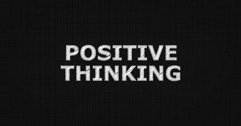 POSITIVE THINKING text on board Stock Illustration