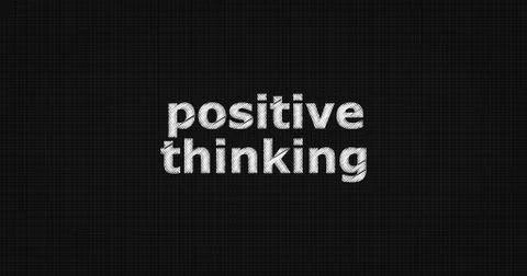 POSITIVE THINKING text on board Stock Illustration