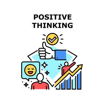 Positive Thinking Vector Concept Illustration Illustrazione stock