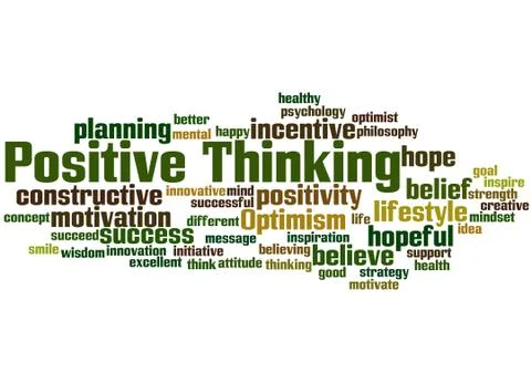 Positive Thinking, word cloud concept 库存插图