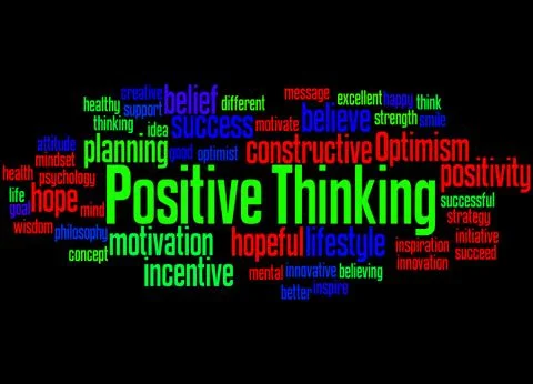 Positive Thinking, word cloud concept Illustrazione stock