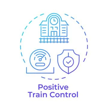 Positive train control gradient outline concept icon Stock Illustration