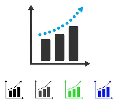 Positive Trend Flat Icon Ilustración de archivo