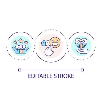 Positive work relationship loop concept icon Stock Illustration