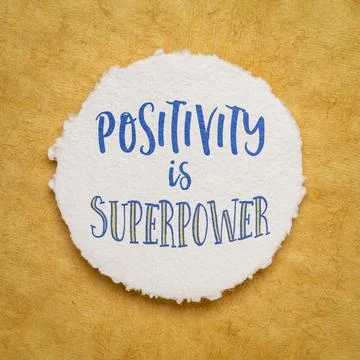 Positivity is superpower inspirational note Stock Photos