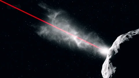 Possibilities of lasers in the space. Test of laser gun Stock Footage 270451434