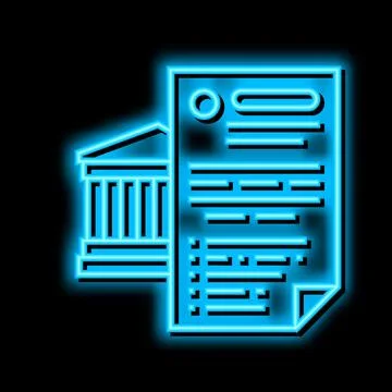 Possibility of using various banking products neon glow icon illustration Stock Illustration