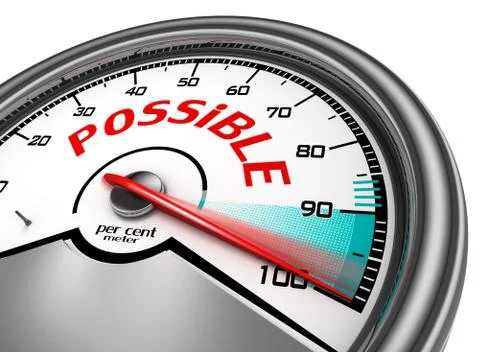 Possible conceptual meter indicate hundred per cent Stock Illustration