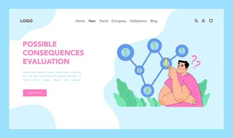 Possible consequences evaluation concept. Flat vector illustration Stock Illustration