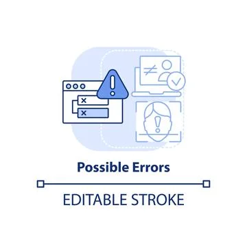 Possible errors light blue concept icon Stock Illustration