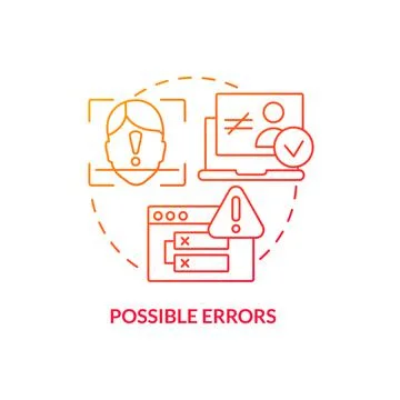 Possible errors red gradient concept icon Stock Illustration