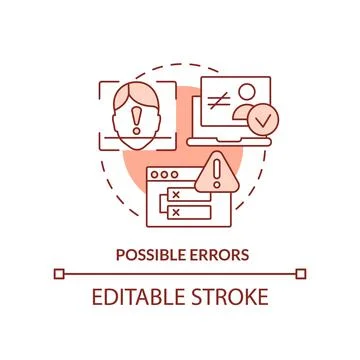 Possible errors terracotta concept icon Stock Illustration