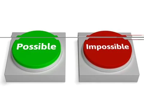 Possible impossible buttons shows optimist or pessimist Stock Illustration