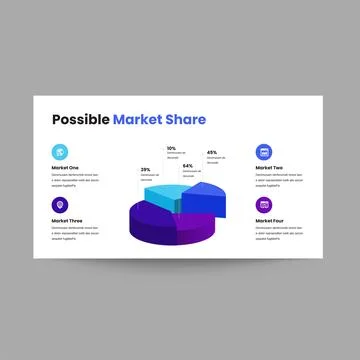 Possible Market Share Slide Presentation Template with Business Growth Anal.. 스톡 일러스트