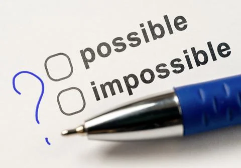 Possible or impossible, choice in checkbox. possible and impossible options,  Stock Photos