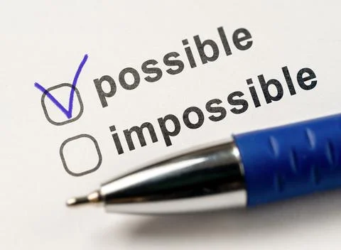 Possible or impossible, choice in checkbox. possible and impossible options a Stock Photos