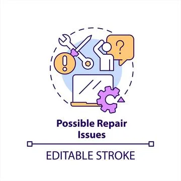 Possible repair issues concept icon Stock Illustration