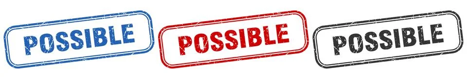 Possible square isolated sign set. possible stamp Stock Illustration
