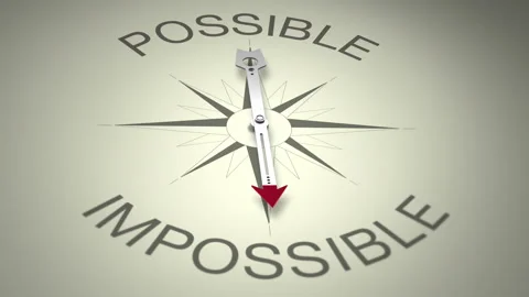 Possible Versus Impossible Arrow 3D Animation Stock Footage 281053894