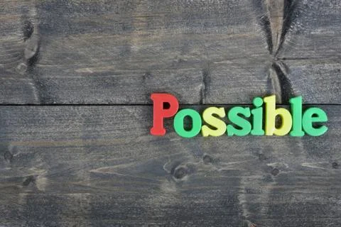 Possible on wooden table 스톡 사진