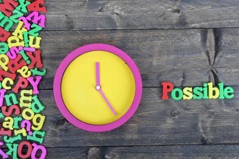 Possible on wooden table Stock Photos