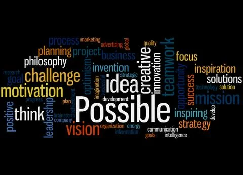 Possible, word cloud concept Stock Illustration
