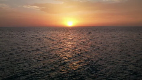 Possidi Beach Forward Rising Drone Sunset Shot, Kassandra, Greece Stock Footage 329772204