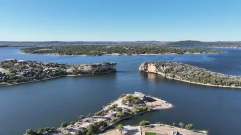 Possum Kingdom Hells gate cliffs flyover Stock Footage 253613606