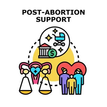 Post abortion support concept vector illustration providing care Stock Illustration