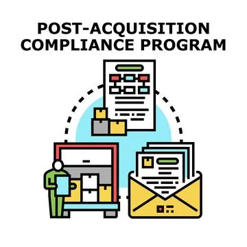Post acquisition compliance program implementing due diligence Stock Illustration