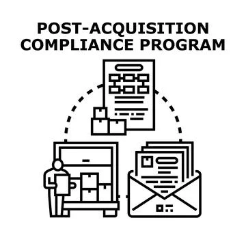 Post acquisition compliance program implementing due diligence Stock Illustration