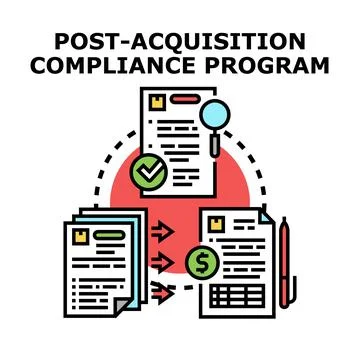 Post acquisition compliance program vector concept Stock Illustration