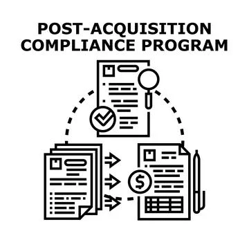 Post acquisition compliance program vector concept Stock Illustration